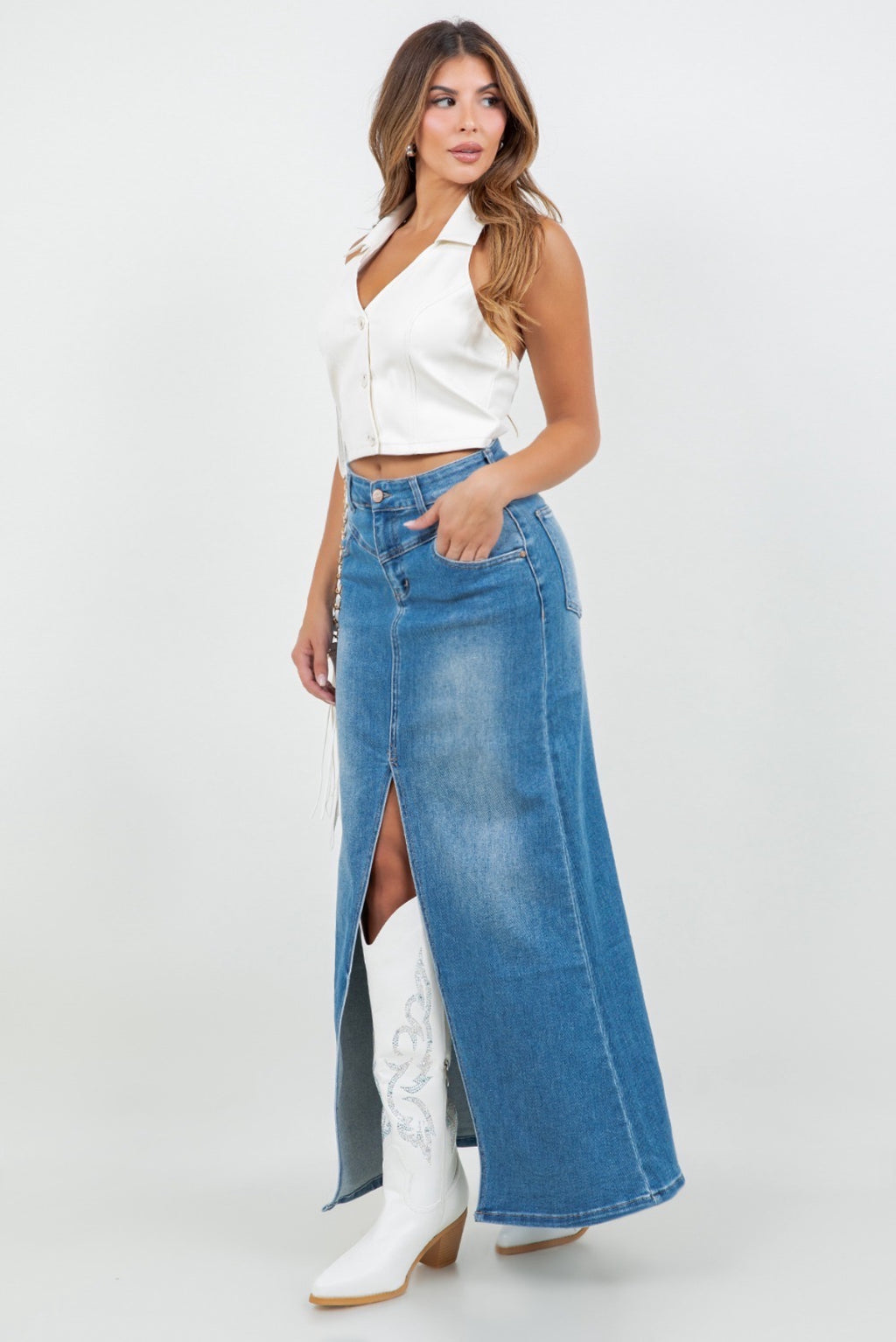Denim Maxi Skirt