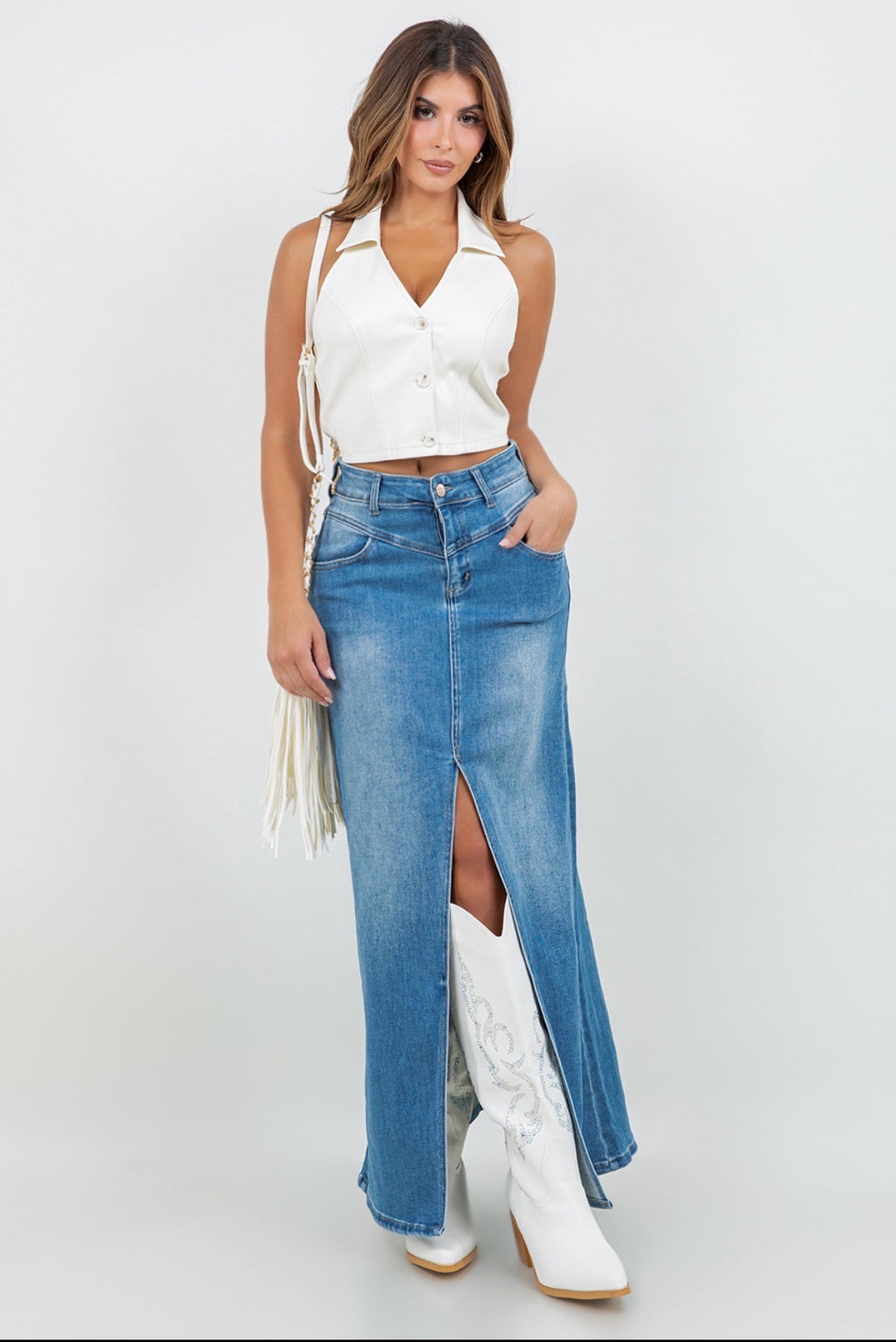 Denim Maxi Skirt